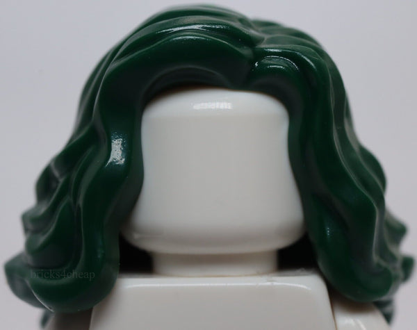 Lego Dark Green Minifig Hair Female Mid Length Wavy