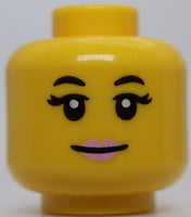 Lego Female Head Bright Pink Lips Grin Open Mouth Coral Tongue Sleeping Pattern