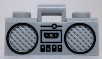 Lego Light Bluish Gray Utensil Radio Boom Box Bar Handle Black Cassette Speakers