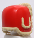 Lego Red Headgear Ushanka Hat with Molded Tan Fur Lining Pattern