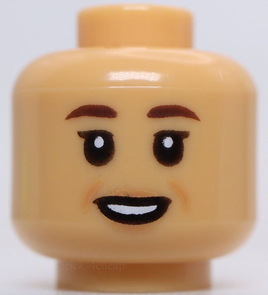 Lego Female Female Dark Brown Eyebrows Nougat Lips Neutral Open Mouth Smile