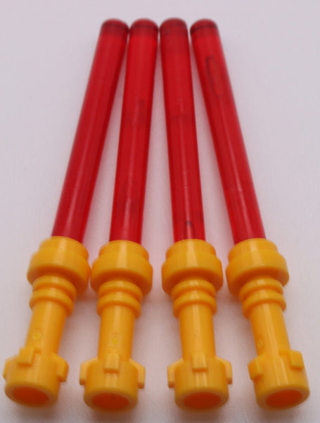 Lego 4x Star Wars Bright Light Orange Hilt with Trans Red 4L Bar