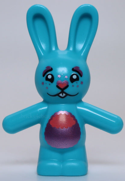 Lego Medium Azure Bunny Standing Coral Metallic Pink Nose Bunchu