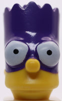 Lego Yellow Minifig Head Modified Simpsons Bart Simpson with Dark Purple Mask
