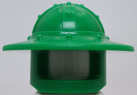 Lego Castle Green Minifig Headgear Helmet with Chin Guard and Broad Brim