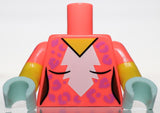 Lego Coral Torso Female White Blaze Medium Lavender Rosettes