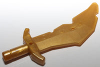 Lego 2x Pearl Gold Scimitar Sword with Nicks