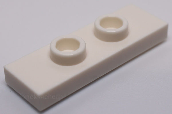 Lego 5x White Plate Modified 1 x 3 with 2 Studs Double Jumper