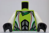 Lego Racers Torso White Silver Jacket with Team Extreme Logo on Back Pattern