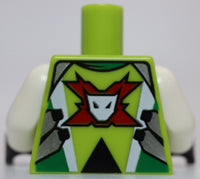 Lego Racers Torso White Silver Jacket with Team Extreme Logo on Back Pattern