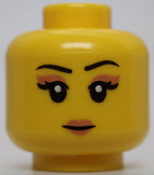 Lego  Head Female Thin Black Eyebrows Nougat Eye Shadow Lips Smile Gold Tiara