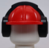 Lego Red Construction Helmet with Black Headphones