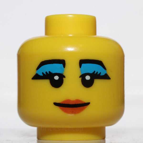 Lego Yellow Head Female Black Eyebrows Eyelashes Thick Dark Azure Eye Shadow