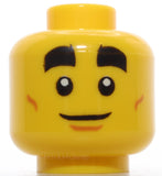 Lego Yellow Minifig Head Dual Sided Thick Black Brows Black Sunglasses Smile