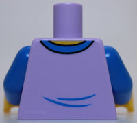 Lego Lavender Minifig Torso Sloth Sleeping on Brach Pattern Blue Arms