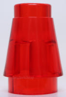 Lego 10x Trans Red Cone 1 x 1 with Top Groove