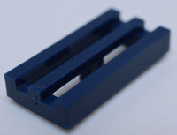 Lego 20x Dark Blue Tile Modified 1 x 2 Grille with Bottom Groove