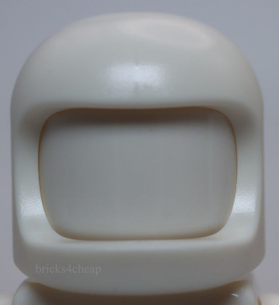 Lego White Headgear Helmet Space Town with Thick Chin Strap with Visor Dimples