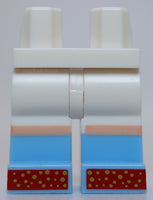 Lego Hips and Legs with Molded Bright Light Blue Lower Legs Boots Shoes Red