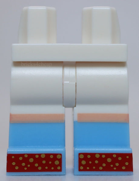 Lego Hips and Legs with Molded Bright Light Blue Lower Legs Boots Shoes Red