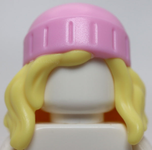 Lego Mini Doll Hair Combo Hair with Hat Long Wavy with Molded Bright Pink Beanie