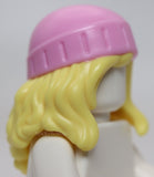 Lego Mini Doll Hair Combo Hair with Hat Long Wavy with Molded Bright Pink Beanie