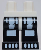 Lego White Hips and Black Legs with Thighs Knees and Toes Pattern