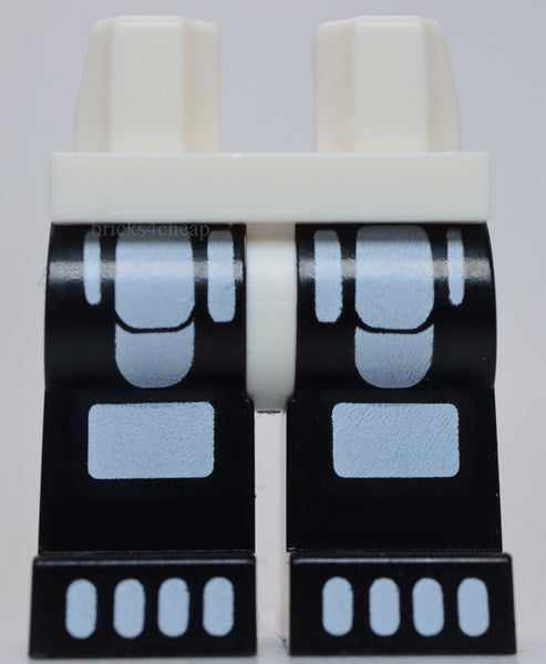 Lego White Hips and Black Legs with Thighs Knees and Toes Pattern