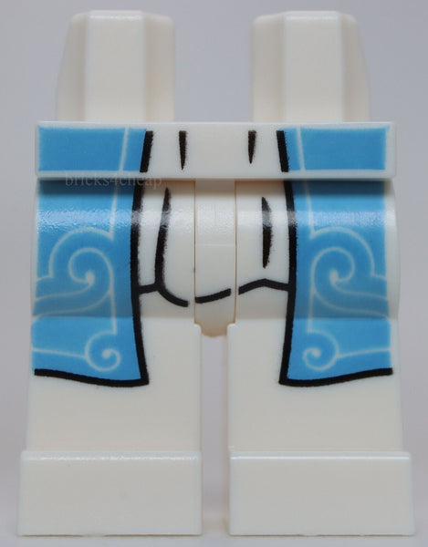 Lego Hips and Legs Medium Blue Robe Ends with Swirls Pleat Lines Black Outline