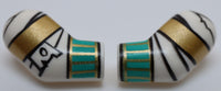 Lego Arm Matching Left and Right Pair with Wrappings Gold Dark Turquoise Bands