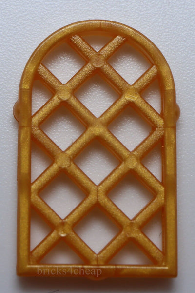 Lego 2x Pearl Gold 1 x 2 x 2 2/3 Lattice Window Pane