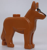 Lego Dog Alsatian German Shepherd Black Eyes Nose Blaze and Dark Brown Muzzle