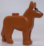 Lego Dog Alsatian German Shepherd Black Eyes Nose Blaze and Dark Brown Muzzle