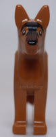 Lego Dog Alsatian German Shepherd Black Eyes Nose Blaze and Dark Brown Muzzle