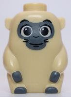 Lego Ongi Short and Stout Black Open Eyes Grin and Dark Bluish Gray Face Monkey