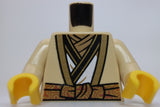 Lego Torso Robe Gold Hems White Tunic Dark Tan Scarf Copper Sash MASTER Logo