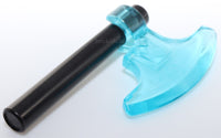 Lego Trans Light Blue Minifig Weapon Axe Head Clip on with 3L Bar
