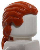 Lego Dark Orange Minifigure Hair Swept Back with Short Ponytail