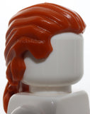 Lego Dark Orange Minifigure Hair Swept Back with Short Ponytail