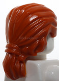 Lego Dark Orange Minifigure Hair Swept Back with Short Ponytail
