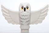 Lego White Owl Spread Wings Black Beak Yellow Eyes Rippled Chest Feathers
