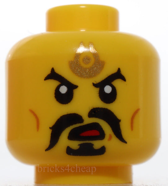 Lego Yellow Moustache and Goatee Gold Forehead Tattoo Medium Nougat Cheek Lines