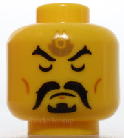 Lego Yellow Moustache and Goatee Gold Forehead Tattoo Medium Nougat Cheek Lines