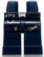 Lego Dark Blue Hips and Legs with Gunbelt and Zippered Pocket Pattern
