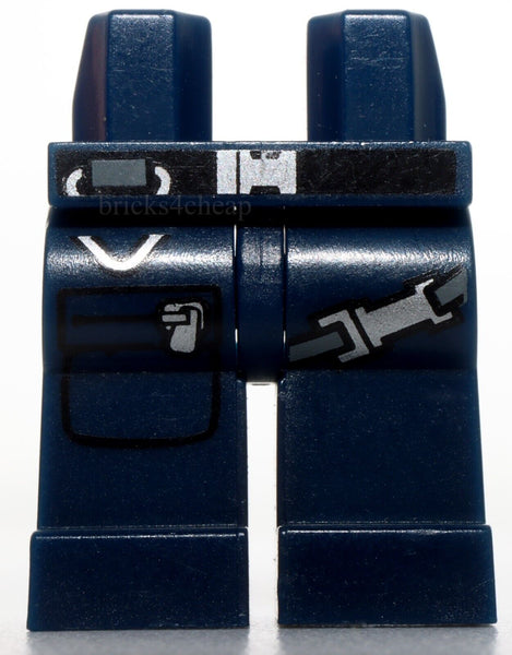 Lego Dark Blue Hips and Legs with Gunbelt and Zippered Pocket Pattern