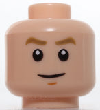 Lego Head  Dark Tan Eyebrows Medium Nougat Chin Dimple Lopsided Grin Raised Brow