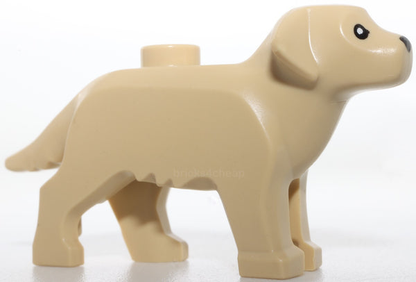 Lego Tan Dog Labrador Golden Retriever with Black Eyes and Nose Pattern