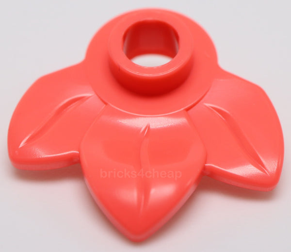 Lego 20x Coral Plant Plate Round 1 x 1 with 3 Leaves