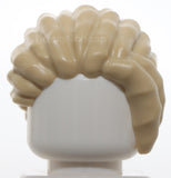 Lego Tan Minifigure Hair Dreadlocks Parted Bangs Swept Back Left Short Ponytail