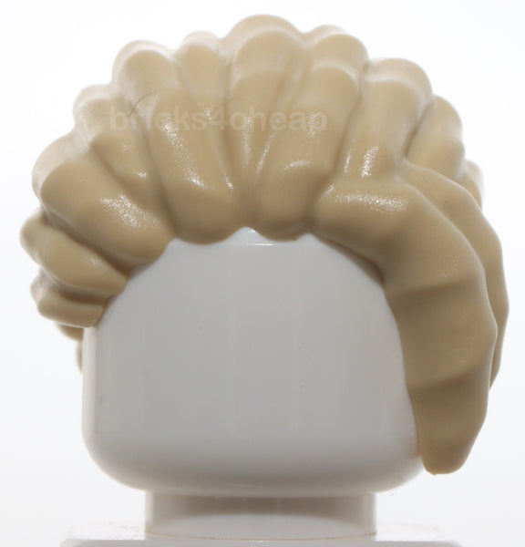 Lego Tan Minifigure Hair Dreadlocks Parted Bangs Swept Back Left Short Ponytail